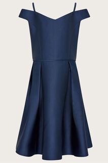 Синее выпускное платье Duchess с вырезом бардо Monsoon, синий