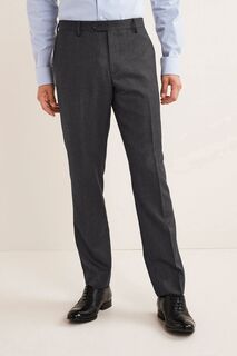 Фланелевой костюм приталенного кроя с брюками из смесовой шерсти Next, серый