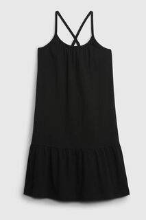 Каскадное платье без рукавов крест-накрест Gap, черный