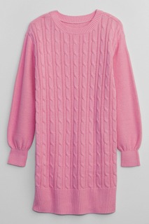 Платье косой вязки с длинными рукавами Gap, розовый