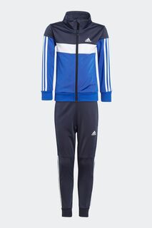 Детский спортивный костюм Tiberio с 3 полосками и блестящими цветными блоками adidas, синий