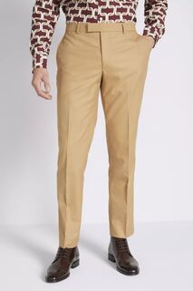 Коричневые фланелевые брюки приталенного кроя MOSS, коричневый