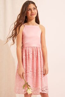 Платье для особых случаев с кружевной юбкой Lipsy, розовый