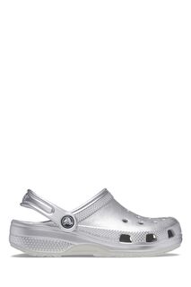 Детские сандалии Classic с металлизированным эффектом Crocs, серебряный