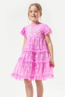 Розовое платье Luisa с сеткой и вышивкой Angel &amp; Rocket, розовый