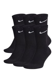 Набор из 6 пар носков на каждый день с амортизацией Nike, черный
