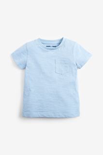 Однотонная футболка с короткими рукавами Next, синий