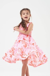 Розовое летнее платье Etta Marble Swing Angel &amp; Rocket, розовый