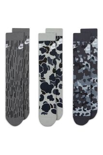 Комплект из 3 пар носков с манжетами Nike, серый