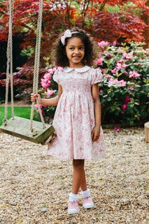 Розовое свободное хлопковое платье Arabella с цветами Trotters London, розовый