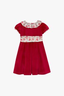 Красное бархатное вечернее платье с принтом Liberty Felicite Trotters London, красный