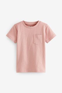 Однотонная футболка с короткими рукавами Next, розовый