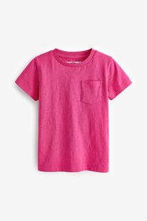 Однотонная футболка с короткими рукавами Next, розовый
