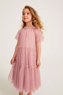 Сетчатое платье с блестящим декором Mint Velvet, розовый