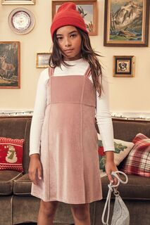 Бархатное платье на бретелях Abercrombie &amp; Fitch, розовый