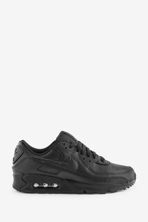 Кожаные спортивные туфли Air Max 90 Nike, черный