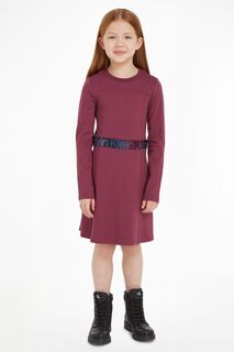 Детское платье с длинными рукавами Calvin Klein, фиолетовый