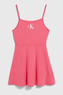 Розовое девичье платье Calvin Klein, розовый