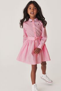 Платье-рубашка Бретельки с логотипом Polo Ralph Lauren, розовый