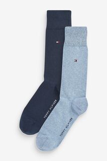 Комплект из 2 пар синих мужских носков Classic Tommy Hilfiger, синий