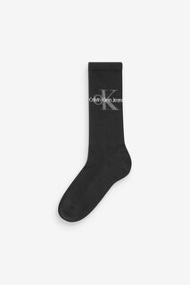 Черные носки в рубчик Calvin Klein, черный