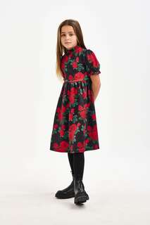 Красное платье с принтом роз и цветов Nicole Miller, красный