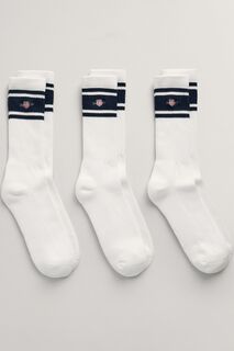 Комплект из 3 пар белых спортивных носков Gant Shield с логотипом GANT, белый