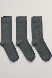 Комплект из 3 пар черных носков Gant из мягкого хлопка GANT, серый