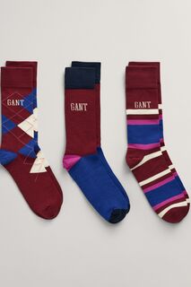 Комплект из 3 пар носков Gant Argyle с красными узорами GANT, красный