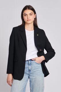 Женский черный однобортный пиджак U.S. Polo Assn, черный