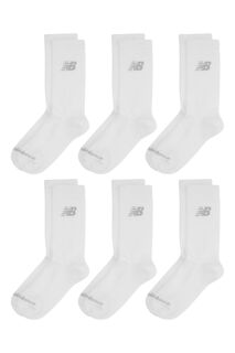 Комплект спортивных носков до середины икры с амортизацией New Balance, белый