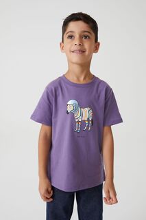 Футболка для мальчика фиолетовая &quot;Зебра-космонавт&quot; Paul Smith, фиолетовый