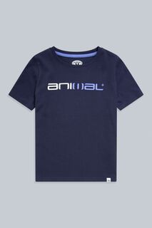 Синяя детская футболка Alex Classic из натурального хлопка Animal, синий