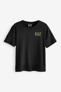 Черная футболка для мальчика Emporio Armani Core ID EA7, черный