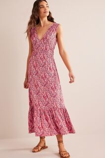 Платье макси свободного кроя из трикотажа Boden, розовый