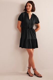 Мини-платье из джерси с короткими рукавами Boden, черный