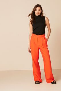 Классические брюки с эластичной спинкой и широкими штанинами Next, оранжевый