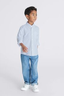 Хлопковая оксфордская рубашка Greenwich Junior от бренда Reiss, синий
