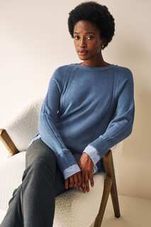 Уютный свитер с рубашкой Next, синий
