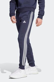 Флисовые джоггеры Sportswear Essentials с тремя полосками и зауженными манжетами adidas, синий
