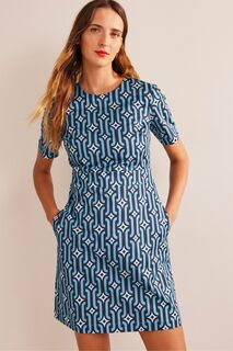 Хлопковое мини-платье Boden, синий