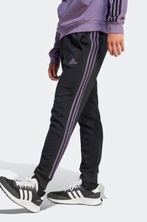 Флисовые джоггеры Sportswear Essentials с тремя полосками и зауженными манжетами adidas, черный