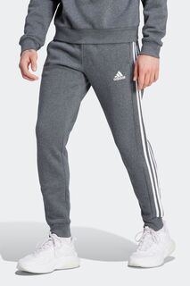 Флисовые джоггеры Sportswear Essentials с тремя полосками и зауженными манжетами adidas, серый