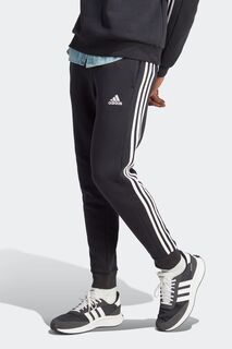Флисовые джоггеры Sportswear Essentials облегающего кроя с тремя полосками adidas, черный