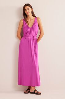 Платье макси с V-образным вырезом из джерси Boden, фиолетовый