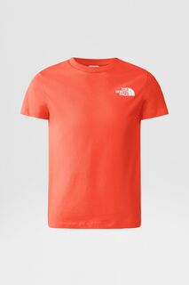 Простая футболка с куполом для подростков The North Face, оранжевый