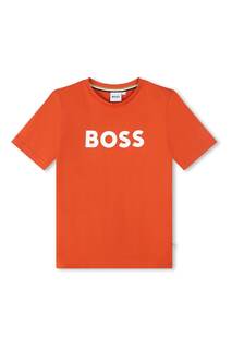 Оранжевая футболка с логотипом BOSS, оранжевый