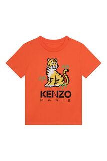Оранжевая детская футболка Kenzo с логотипом тигра Kenzo, оранжевый