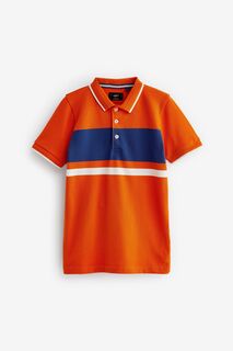 Рубашка поло с короткими рукавами в стиле колор-блок Next, оранжевый