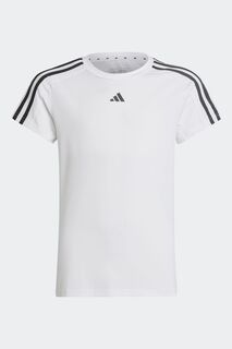 Спортивная одежда Train Essentials Облегающий тренировочный топ с 3 полосками Aeroready adidas, белый
